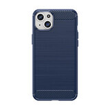 Funda flexible con estampado de carbono para iPhone 15 Plus Funda de carbono - azul