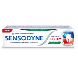 Sensodyne Hipersensibilidad amp; Encías Pasta dentífrica fluorada con sabor a menta, 75 ml