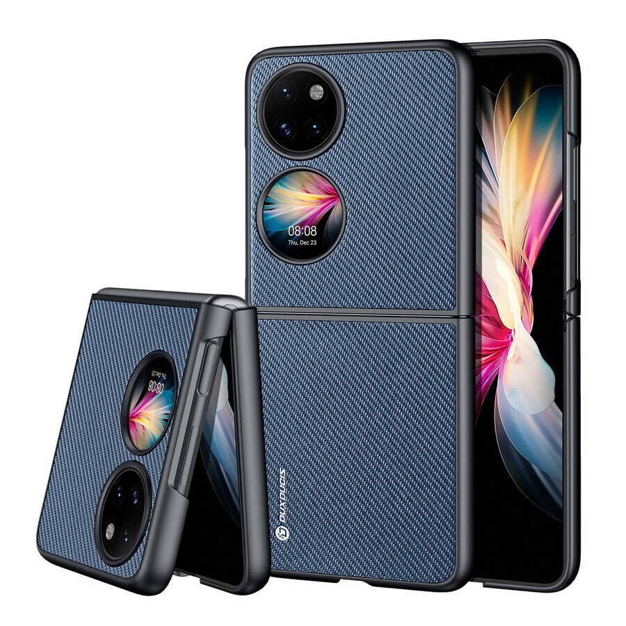 Dux Ducis Fino caz acoperit cu nailon Huawei P50 Pocket albastru