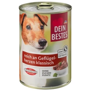 Dein Bestes, Hundenassfutter, Geflügelherzen, 400 g