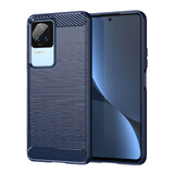 Funda de carbono Xiaomi Poco F4 5G funda de silicona flexible de carbono azul