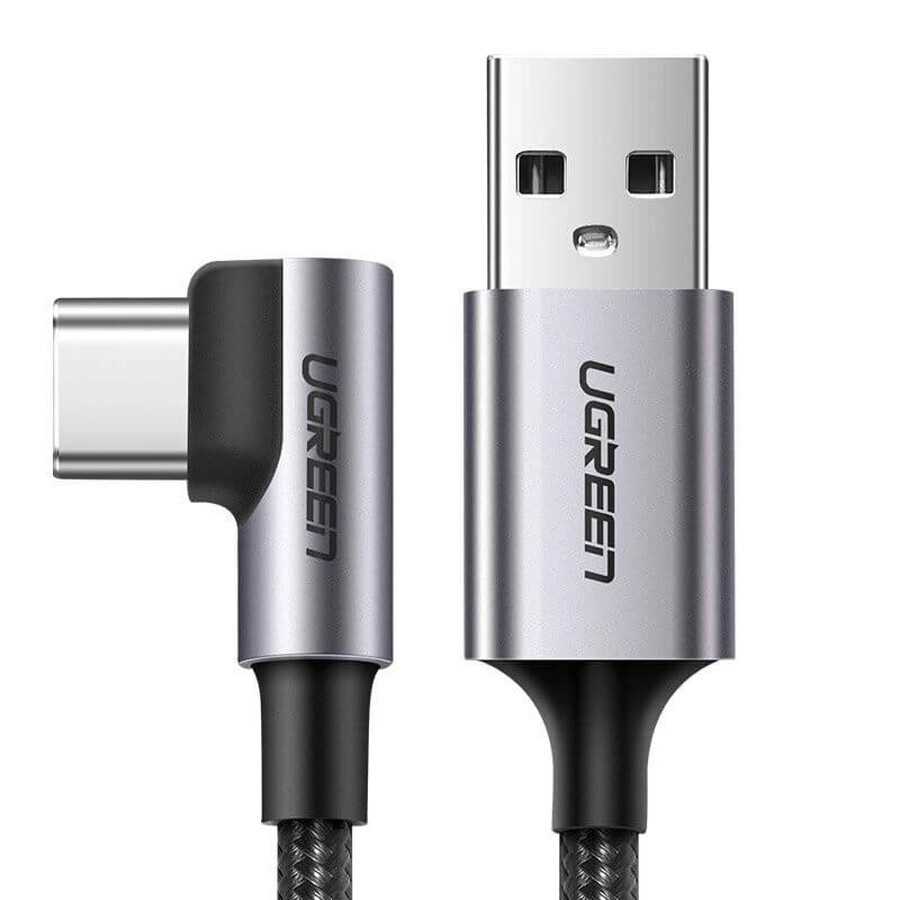 Ugreen Kabel US284 50941 USB-A (gerade) / USB-C (gewinkelt) 3A 1m - grau