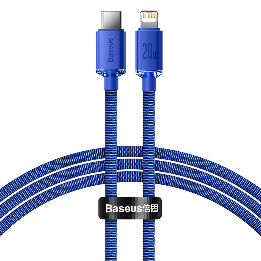 Cablu Baseus CAJY000203 Lightning - USB-C PD 20W 480Mbps 1.2m - albastru