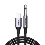 Ugreen cable de audio estéreo AUX 3,5 mm mini jack - USB tipo C para teléfono tablet 1m negro (CM450 20192)