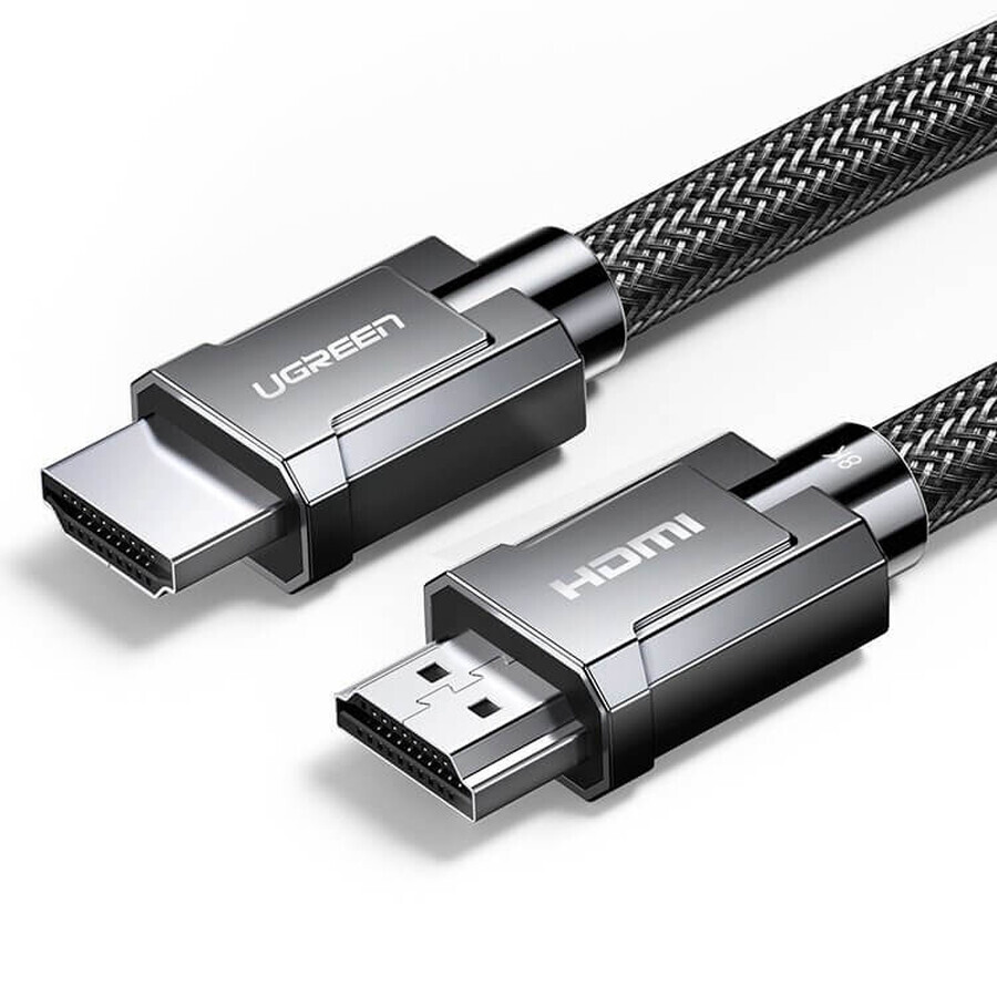 Cavo Ugreen HDMI 2.1 8K 60 Hz / 4K 120 Hz 3D 48 Gbps HDR VRR QMS ALLM eARC QFT 2 m grigio (HD135 70321)