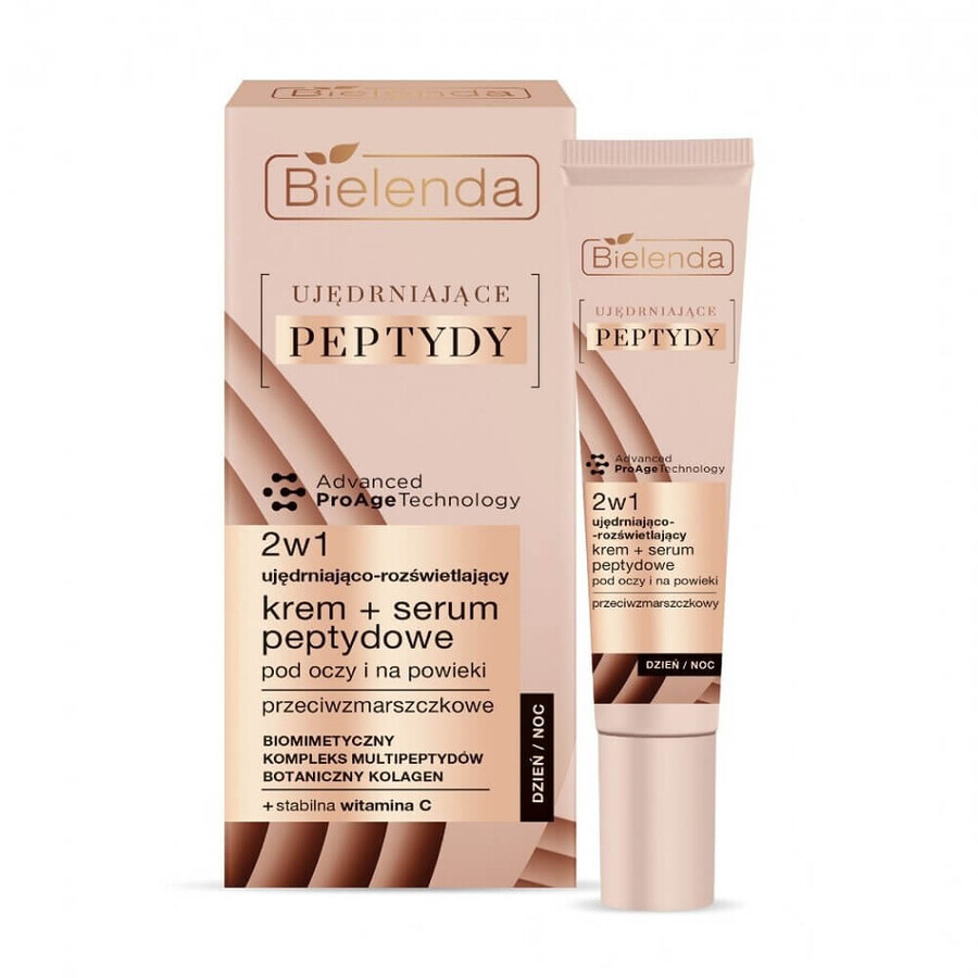 Bielenda Peptidi rassodanti 2 in 1 crema per occhi e palpebre + siero ai peptidi, 15ml