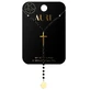 Auri Zwarte kralenketting met kruis en cirkel