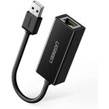 Tarjeta de red externa Ugreen RJ45 - USB 2.0 100 Mbps Ethernet negra (CR110 20254)