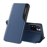 Eco Leather View Case elegante funda con tapa abatible y función de soporte Xiaomi Redmi Note 11T 5G / Redmi Note 11S 5G / Poco M4 Pro 5G azul