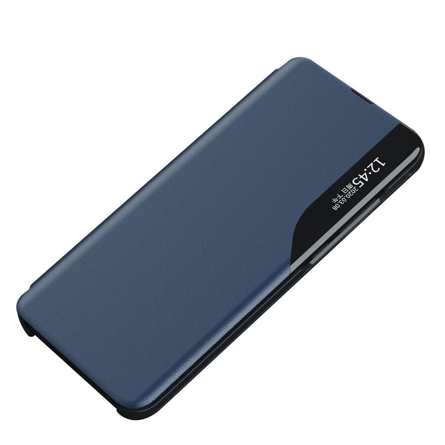 Eco Leather View Case for Samsung S24 Ultra with flip cover - blue