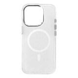 Glitter Case MagSafe para iPhone 16 Pro - blanco con purpurina