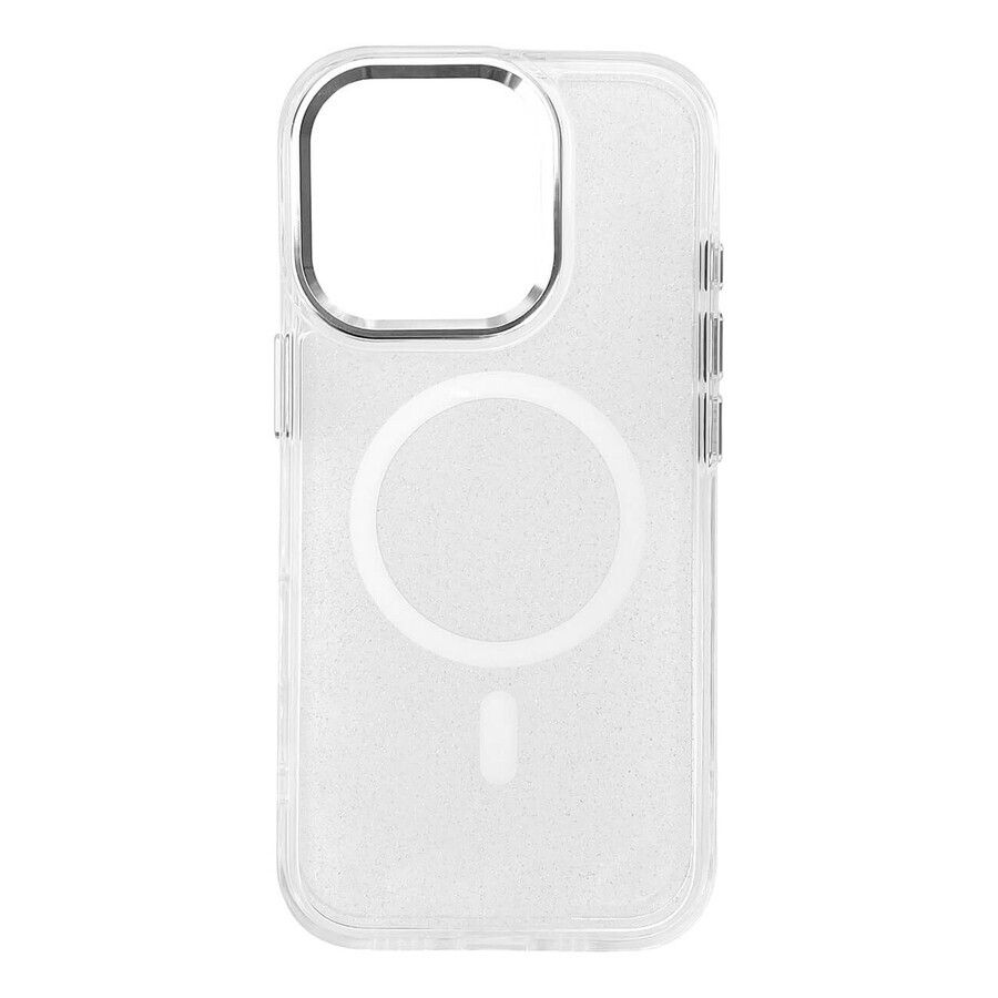 Glitter Case MagSafe pour iPhone 16 Pro - blanc avec paillettes