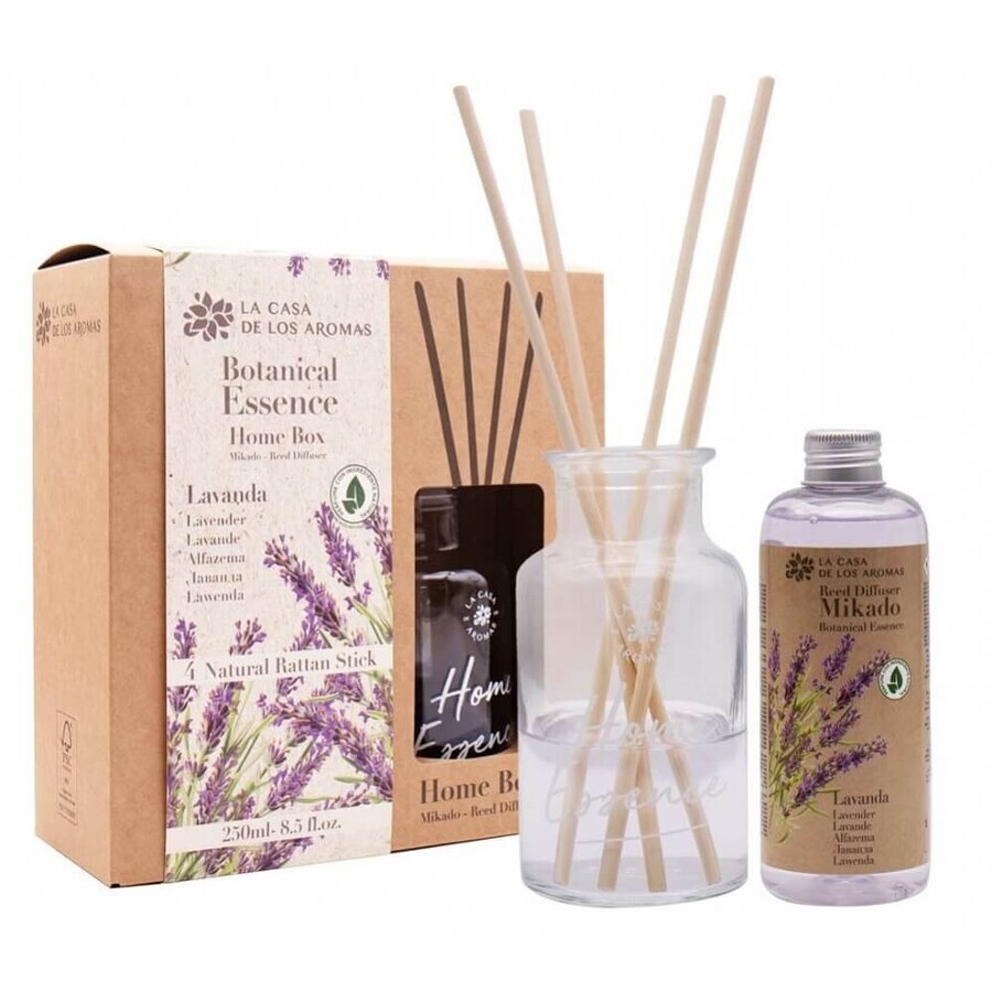 La Casa de los Aromas Botanical Essence Scent Sticks Lavender, 250 ml.