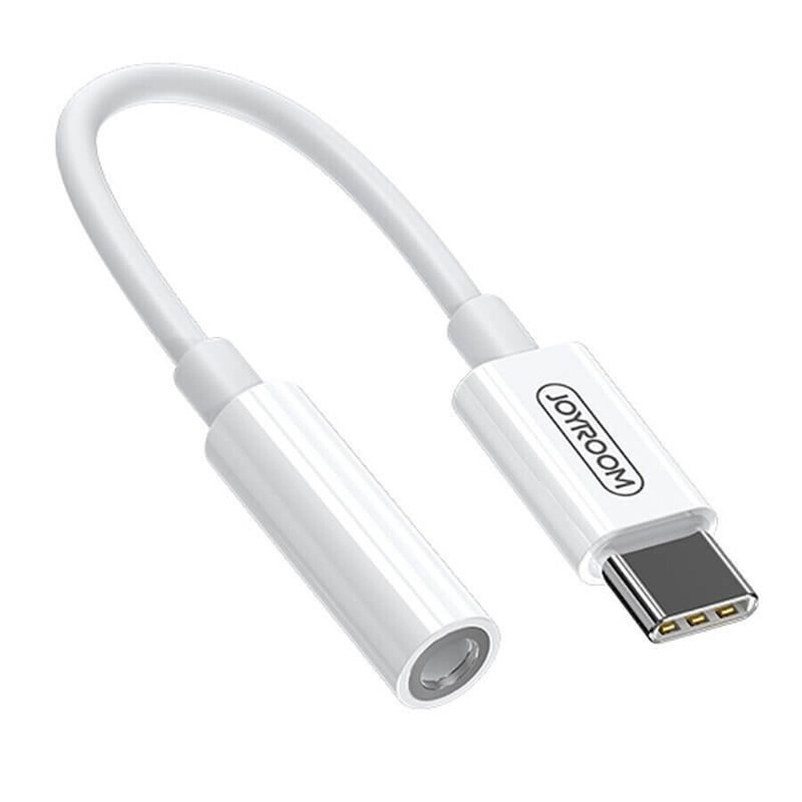 Joyroom SH-C1 Adaptador minijack 3,5 mm (hembra) / USB-C (macho) para auriculares - blanco