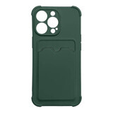 Card Armor Case funda para iPhone 13 mini tarjeta cartera silicona armadura caso Air Bag verde