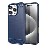 Funda de silicona de carbono para iPhone 16 Pro Max - azul