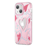 Kingxbar Heart Star Series iPhone 14 Plus caz cu stele roz inima