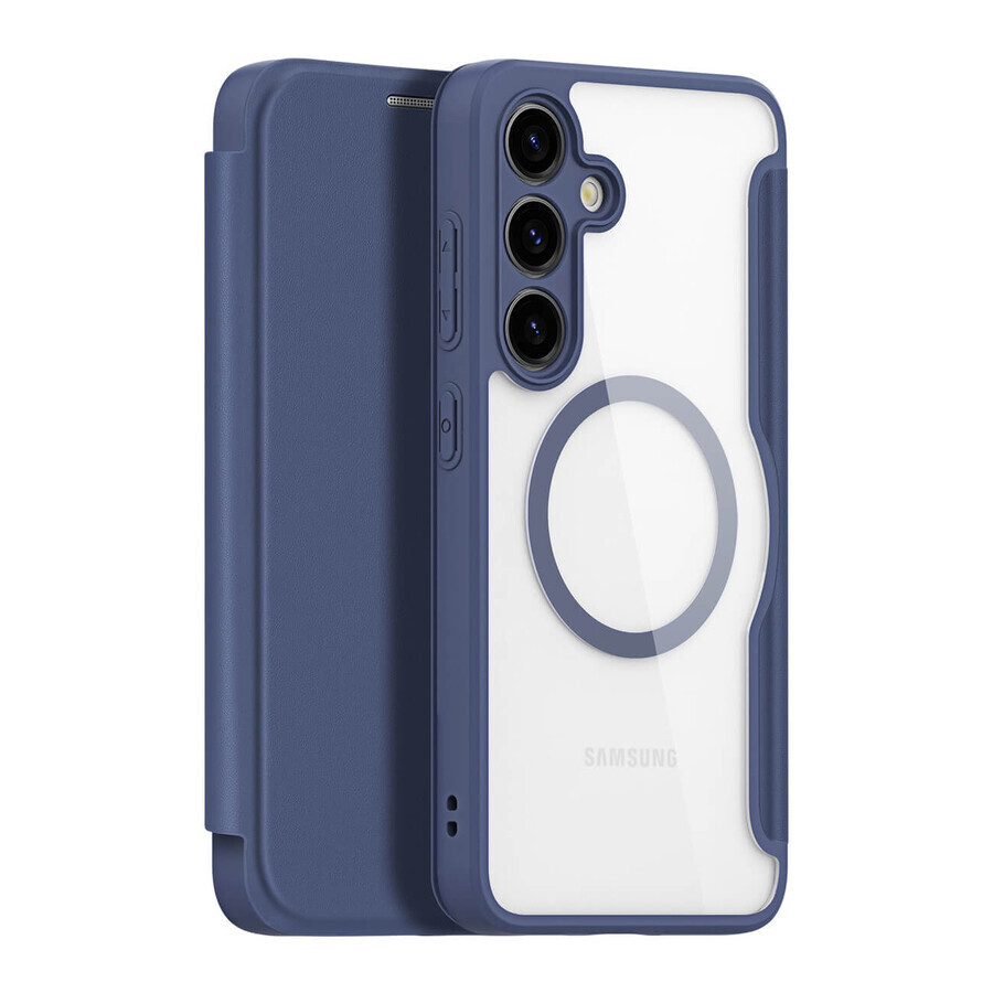 Carcasă Dux Ducis Skin X Pro pentru Samsung Galaxy S24 cu MagSafe și flip cover - albastru