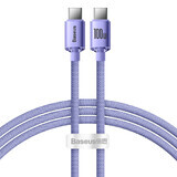 Cablu Baseus CAJY000701 USB-C - USB-C PD 100W 5A 480Mbps 1.2m - violet