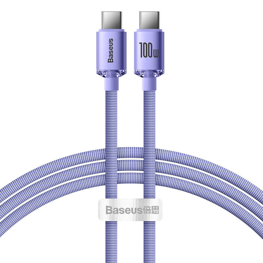 Cablu Baseus CAJY000701 USB-C - USB-C PD 100W 5A 480Mbps 1.2m - violet