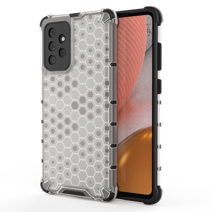 Honeycomb case armored cover with gel frame Samsung Galaxy A72 4G transparent