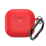 Siliconen hoesje voor Airpods 4 met karabijnhaak - rood