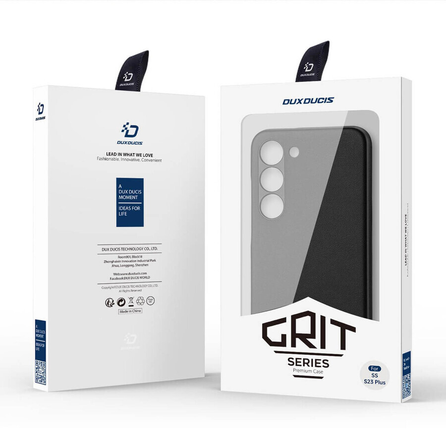 Dux Ducis Grit custodia Samsung Galaxy S23+ elegante cover in ecopelle nera