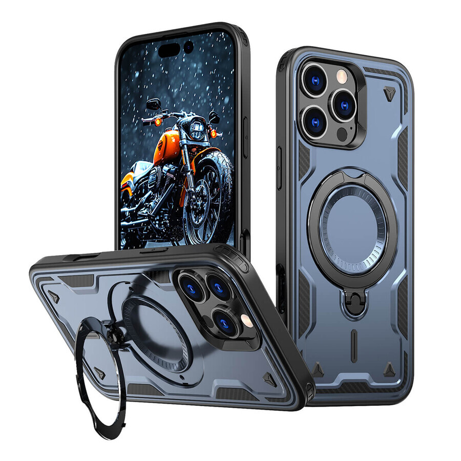 Coque Hybrid Armor Trendy avec MagSafe pour iPhone 16 Pro - bleu