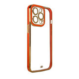 Funda de moda para Samsung Galaxy A12 5G funda de gel con marco dorado rojo