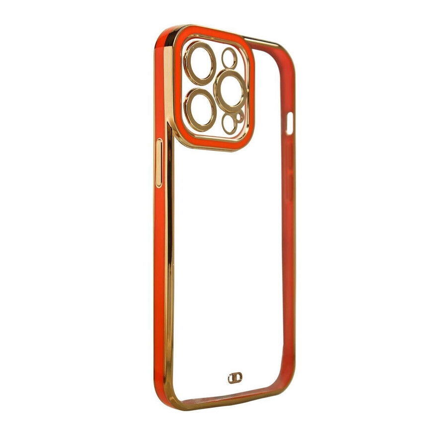 Fashion Case case for Samsung Galaxy A12 5G gel case with gold frame red