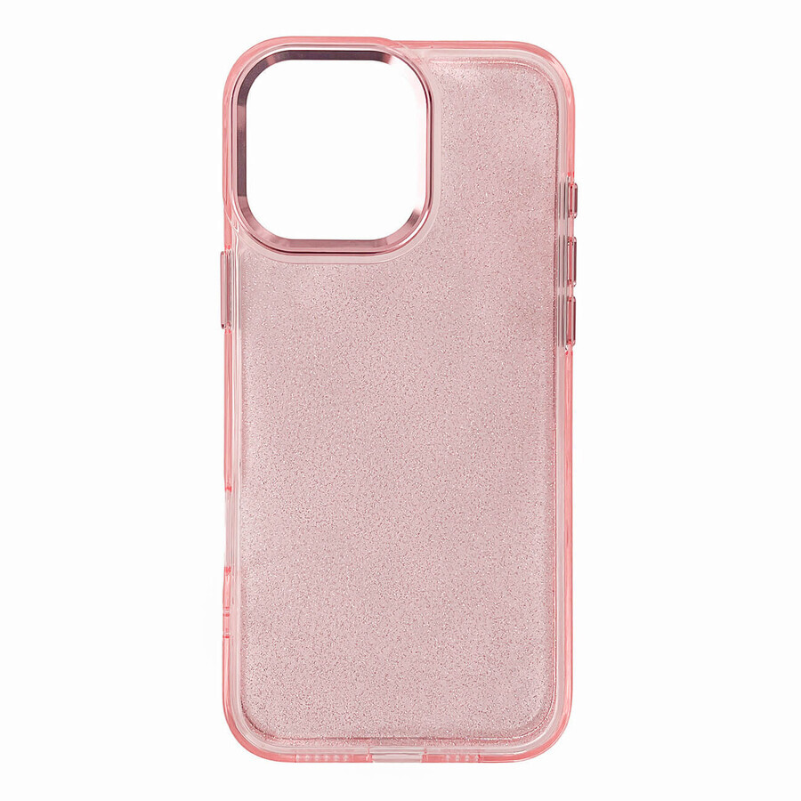 Husă Glitter pentru iPhone 16 Pro Max - roz cu sclipici