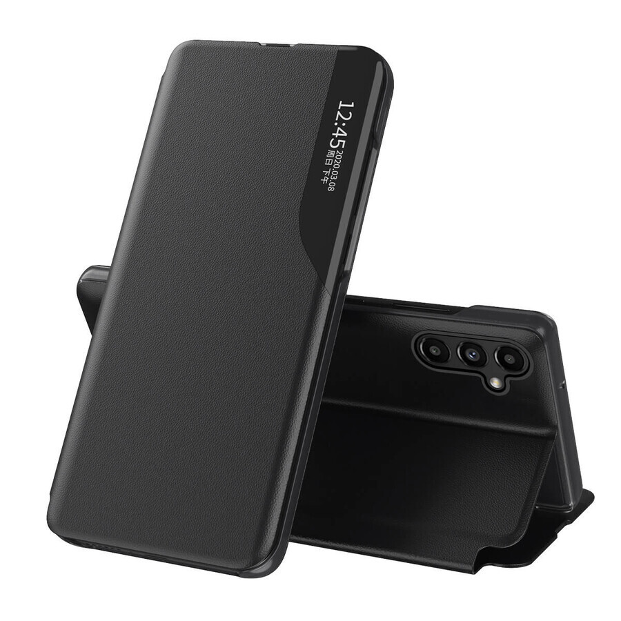 Funda Eco Leather View para Samsung Galaxy A14 con soporte flip cover negro