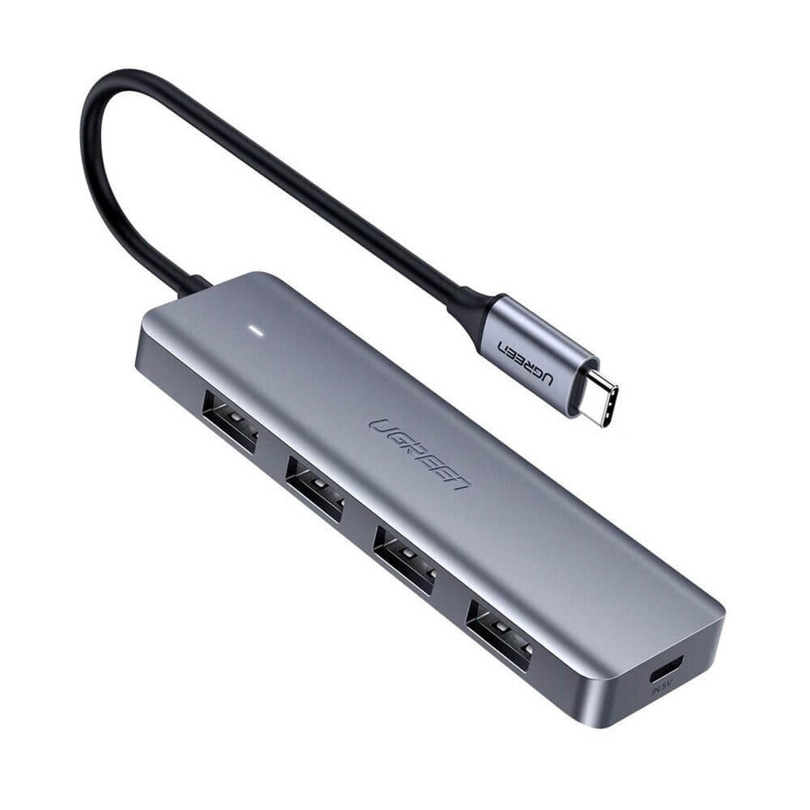 Ugreen splitter HUB USB Type C - 4x USB 3.2 Gen 1 with USB-C power port gray (CM219 70336)