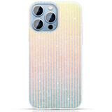 Kingxbar Travel Series caz elegant de lux pentru iPhone 13 Pro albastru-portocaliu (Clouds)