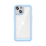 Verstevigde hoes met flexibel frame voor iPhone 15 Plus Outer Space - blauw