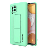 Wozinsky Kickstand Case étui en silicone avec support pour Samsung Galaxy A42 5G mint