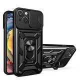 Hybrid Armor Camshield hoesje Huawei nova Y90 gepantserd hoesje met cameradeksel zwart