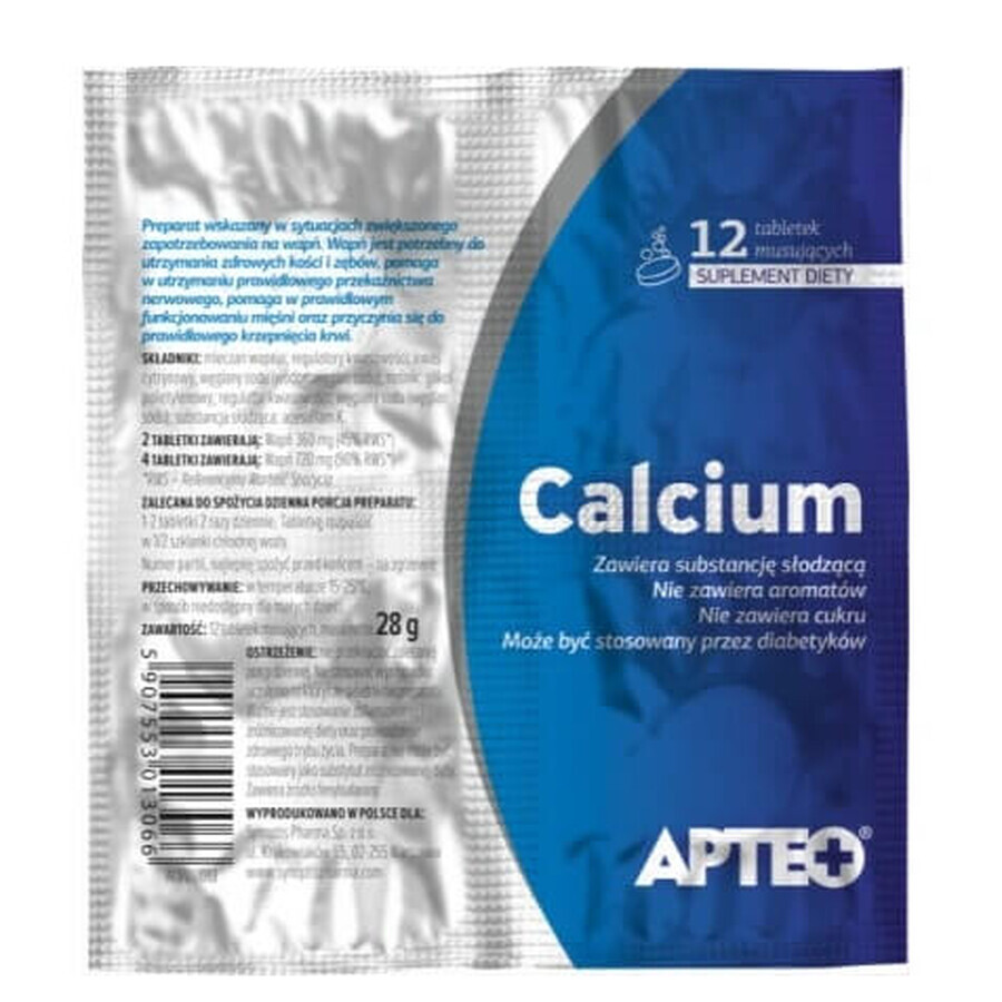 Apteo Calcium in film, 12 effervescent tablets