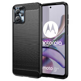 Carbon Hoesje voor Motorola Moto G53 / G13 flexibel siliconen carbon hoesje zwart