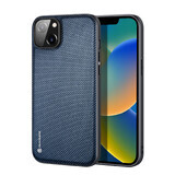 Dux Ducis Fino caz acoperit cu nylon iPhone 14 Plus albastru