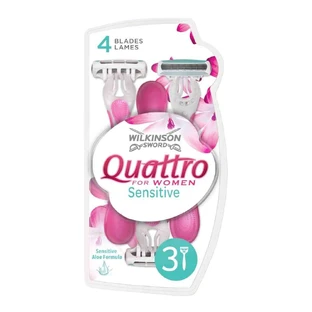 Wilkinson Quattro For Women Rasoirs de rasage sensibles, 3 pièces