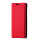 Magnet-Kartenetui für Samsung Galaxy S22+ (S22 Plus) Karte Brieftasche Fall Kartenhalter rot