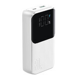 Joyroom mini powerbank JR-PBC06 cu cabluri integrate USB-C / Lightning 30W 10000mAh - alb