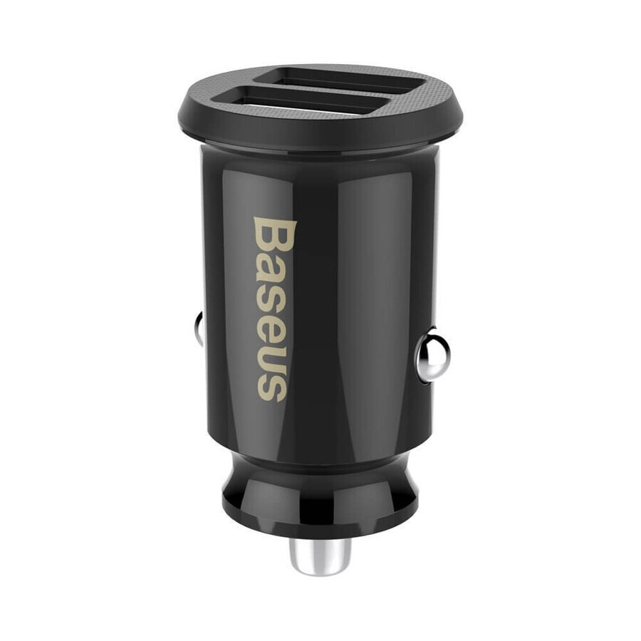Baseus Grain Car Charger CCALL-ML01 mini chargeur de voiture 2x USB-A 3.1A - noir