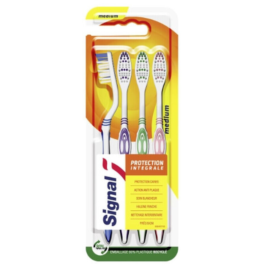 Signal Integral Protection Medium brosse à dents, 4 pièces