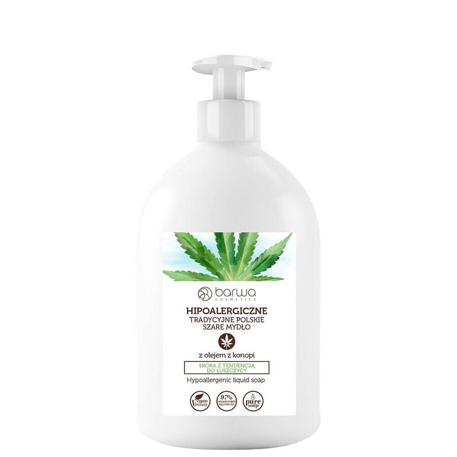 Barwa Hypoallergenic Liquid Soap with Hemp Oil, 500 ml