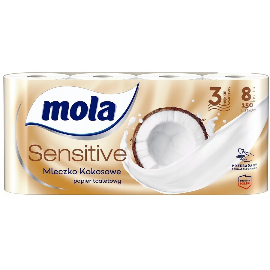 Buy Mola Sensitive Toilet Paper Coconut Milk, 8 rolls Mola Sensitive Toilet Paper Coconut Milk, 8 rolls