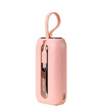 Joyroom mini powerbank 10000mAh Colorful Series 22.5W cu 2 cabluri USB C și Lightning încorporate roz (JR-L012)