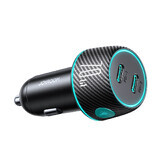 Încărcător auto 2x USB C 70W cu iluminare LED Joyroom JR-CCN02 - negru