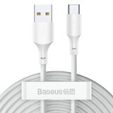 Baseus 2x USB - USB Type C snellaadkabel Power Delivery Quick Charge 40 W 5 A 1,5 m wit (TZCATZJ-02)